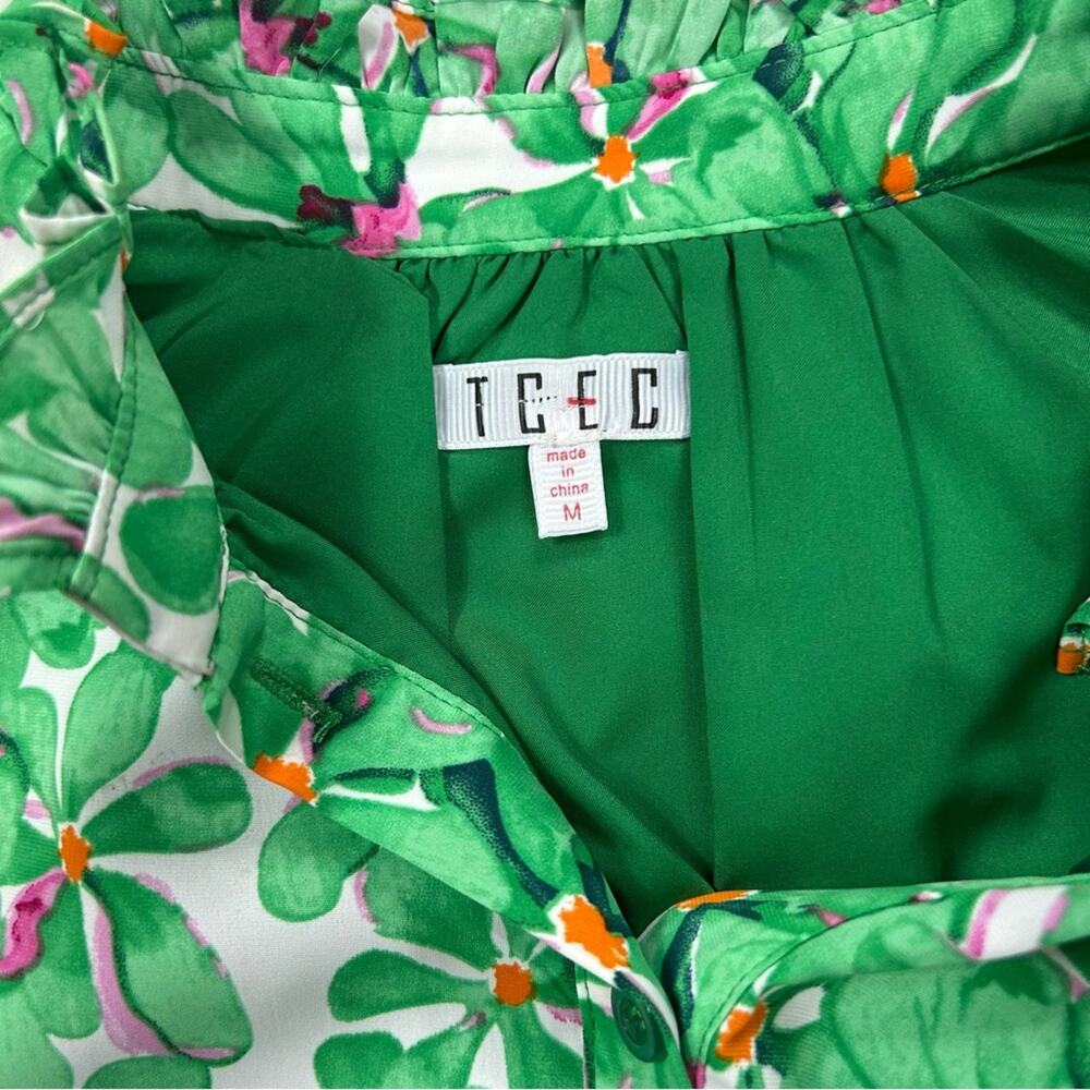 NWOT TCEC Green Wildflower Fame Dress CD04358 Medium - Picture 3 of 5